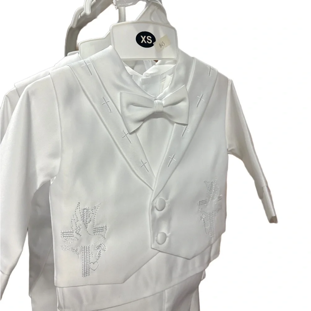 Koala Kids White Formal Suit with Bow Tie
